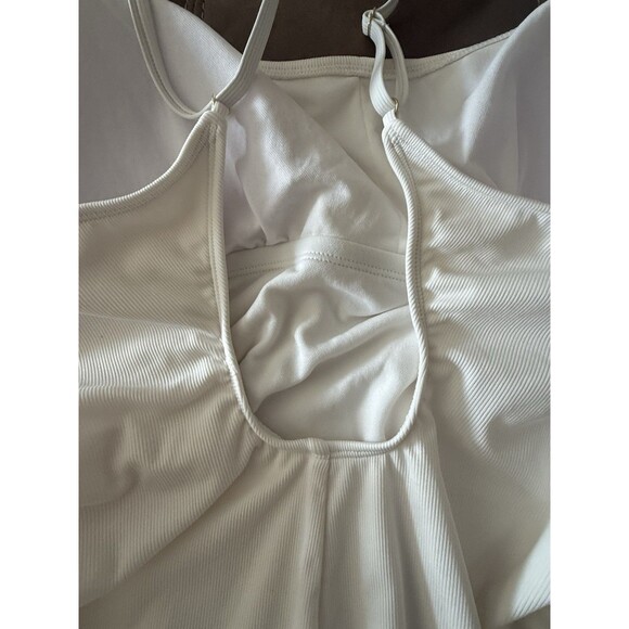 NWT Shade & Shore Swimsuit Womens Sz XL (16) White One Piece Ribbed Drawstring - Picture 11 of 15